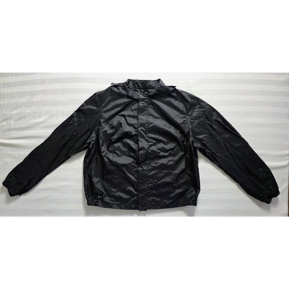 Harley Davidson Jacket XL Black Windbreaker Moto Zip Snap Back Pocket